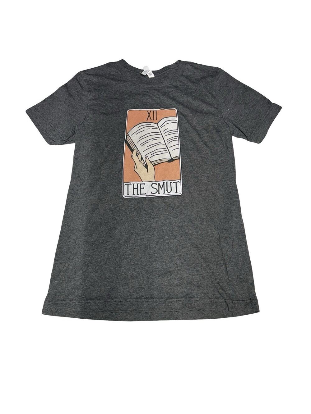 The Smut Tarot Card Book Graphic T Shirt Gray Bella Canvas Adult Medium